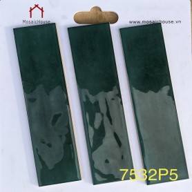 Gạch Thẻ Gợn Sóng 75x300 Màu Xanh Lá Đậm 7532P5